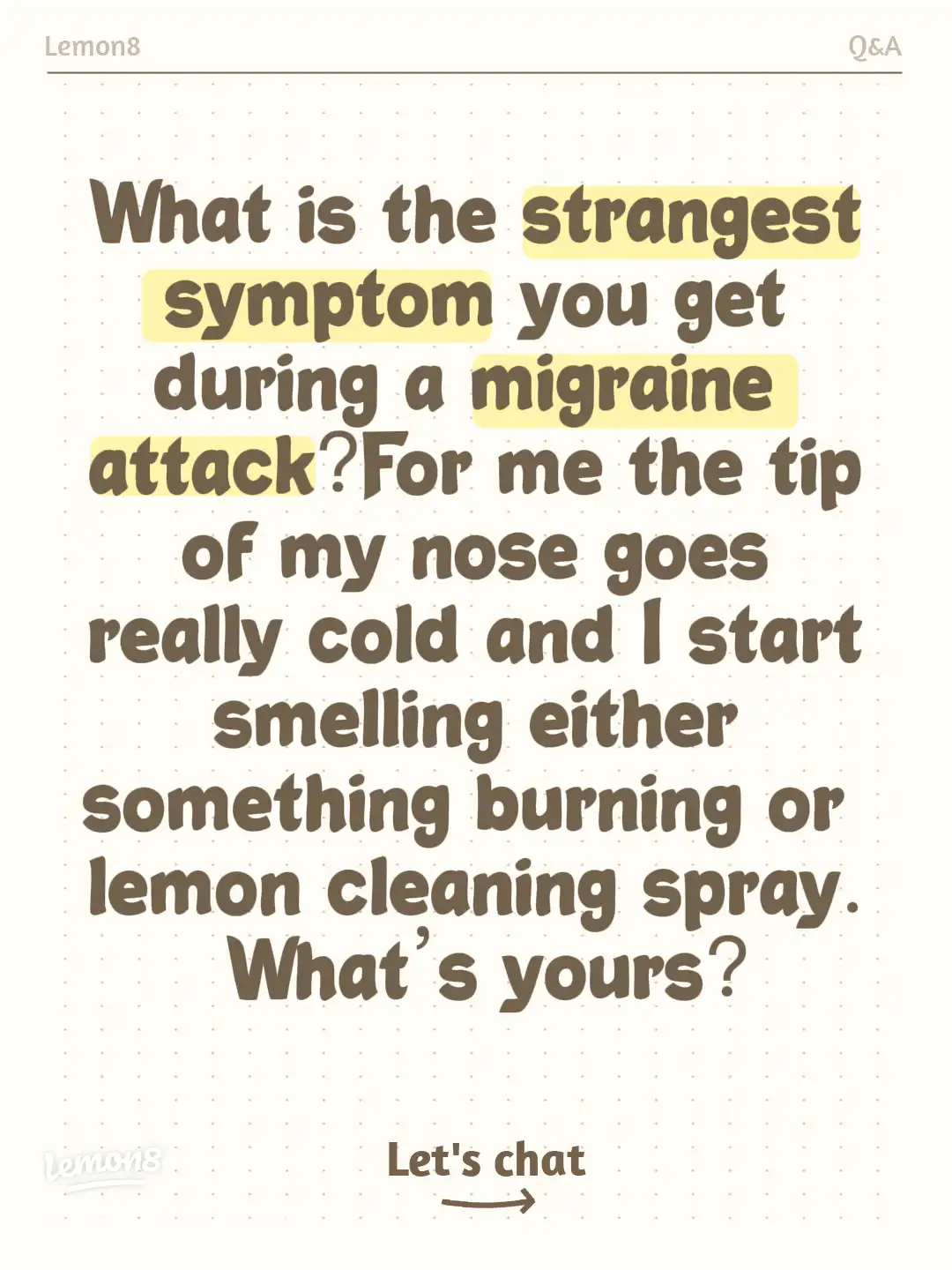 What are your strangest migraine symptoms?'s images(0)