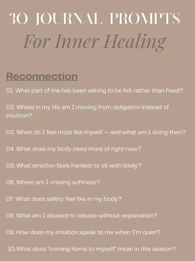 30 Journal Prompts for Inner Healing 🤍✨