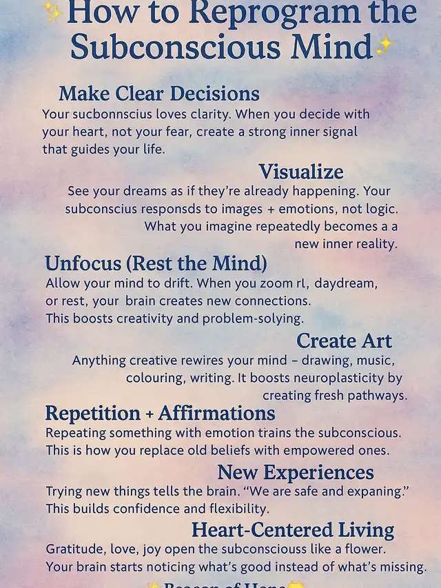 How to Reprogram the Subconscious Mind Simple,