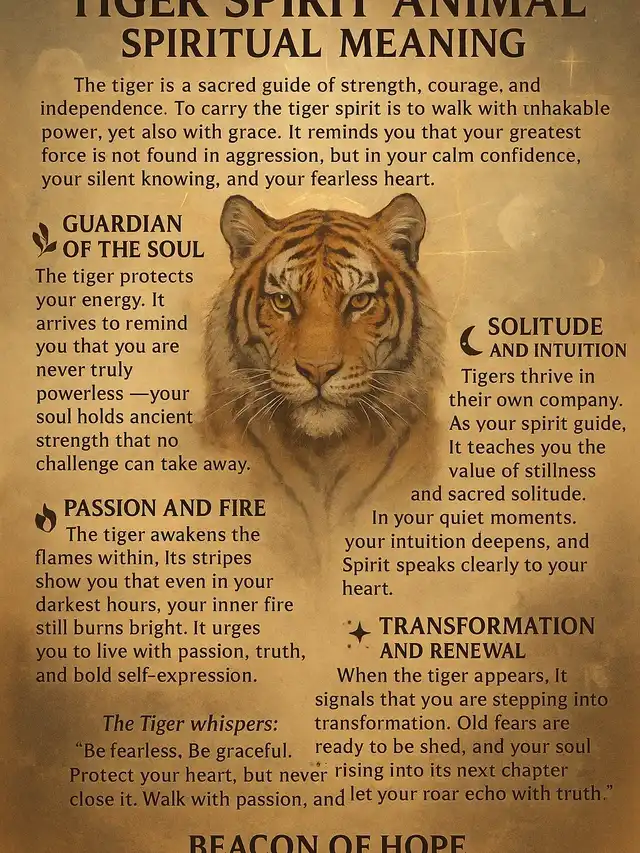 🐅 The Spiritual Meaning of the Tiger Spirit Animal