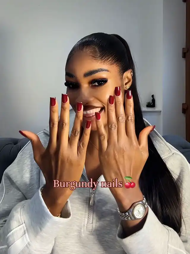 Burgundy nails for autumn 🍒🍒