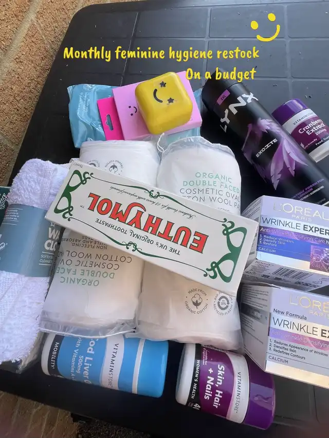 Monthly feminine hygiene restockOn a budget